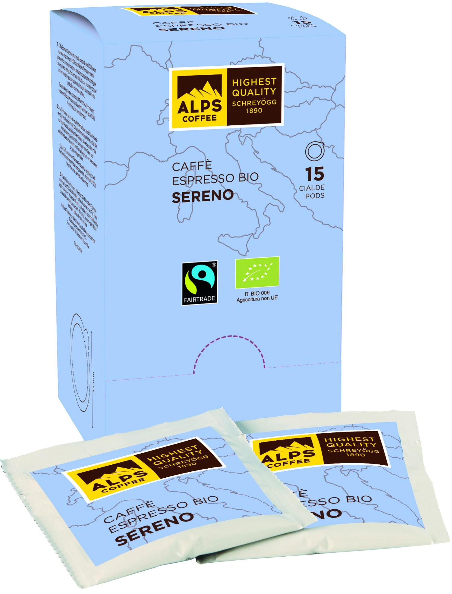 Alps Coffee Sereno Bio Fairtrade - Kaffeepads 1 Alps Coffee Sereno Bio Fairtrade - Kaffeepads
