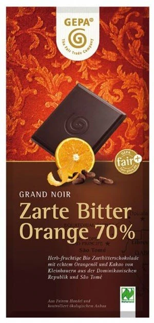 GEPA BIO Schokolade Zarte Bitter Orange 1 GEPA BIO Schokolade Zarte Bitter Orange