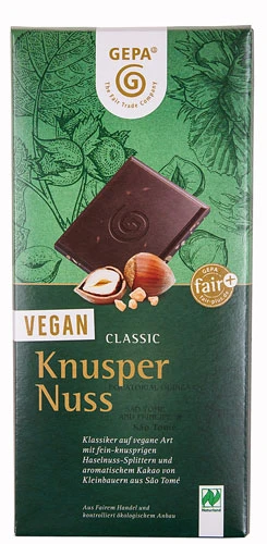Vegane Schokolade GEPA Knusper Nuss
